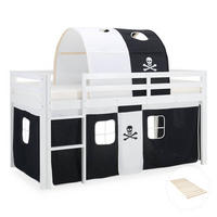HOCHBETT Lattenrost Tunnel 90/200 cm Pirat - Schwarz/Weiß, Holz (90/200cm) - Homestyle4u