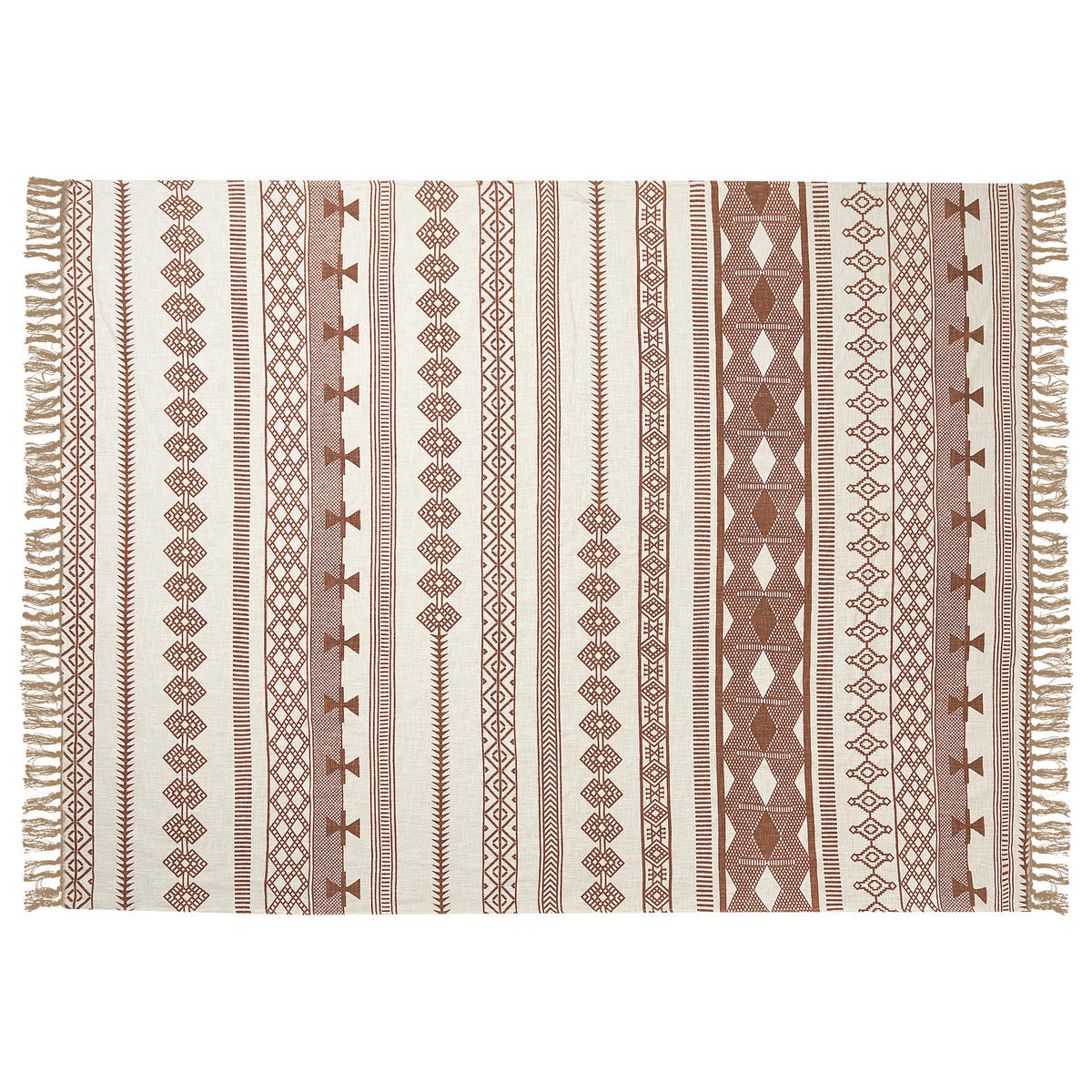DECKE Beige Jorhat 130/180 cm - Beige, Naturmaterialen/Textil (130/180cm) - Beliani