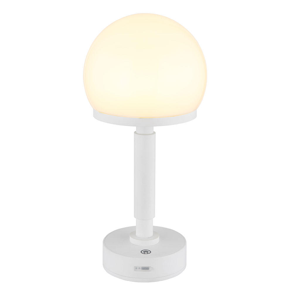 LED TISCHLEUCHTE HAKU Weiß - Weiß, Kunststoff (14/14/29.5cm) - Globo Lighting