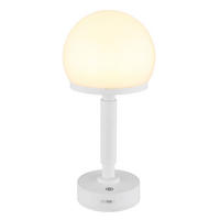 LED TISCHLEUCHTE HAKU Weiß - Weiß, Kunststoff (14/14/29.5cm) - Globo Lighting