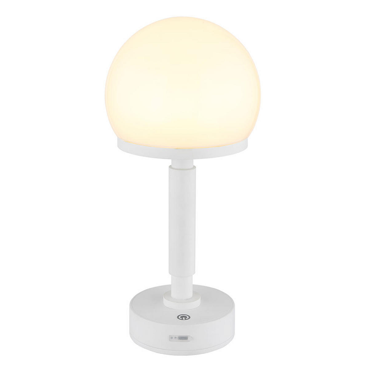 LED TISCHLEUCHTE HAKU Weiß Opal 2er Set - Weiß, Kunststoff (14/14/29.5cm) - Globo Lighting