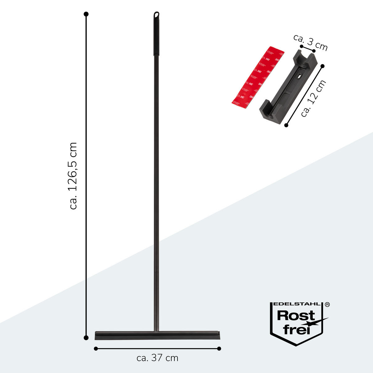 BODENABZIEHER, schwarz, Metall - Schwarz, Metall (36/126.5/2cm) - bremermann