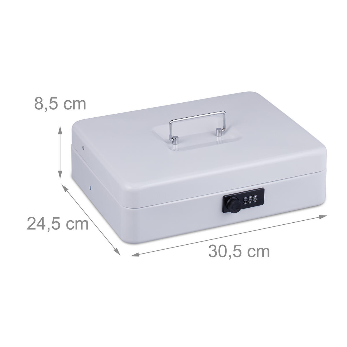 GELDKASSETTE - Weiß, Kunststoff/Metall (30.5/8.5/24.5cm) - Relaxdays