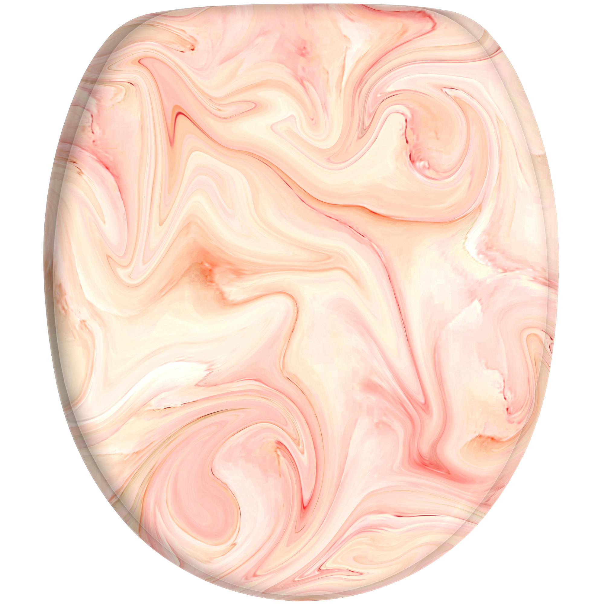 WC-SITZ mit Absenkautomatik Marmor Rosa - Pink, Holzwerkstoff (38/6/47cm) - Sanilo