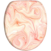 WC-SITZ mit Absenkautomatik Marmor Rosa - Pink, Holzwerkstoff (38/6/47cm) - Sanilo