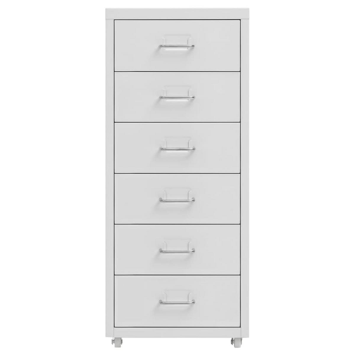 AKTENSCHRANK Mit Rollen Grau 28/41/69 Cm Metall - Grau, Metall (41/69/28cm) - vidaXL