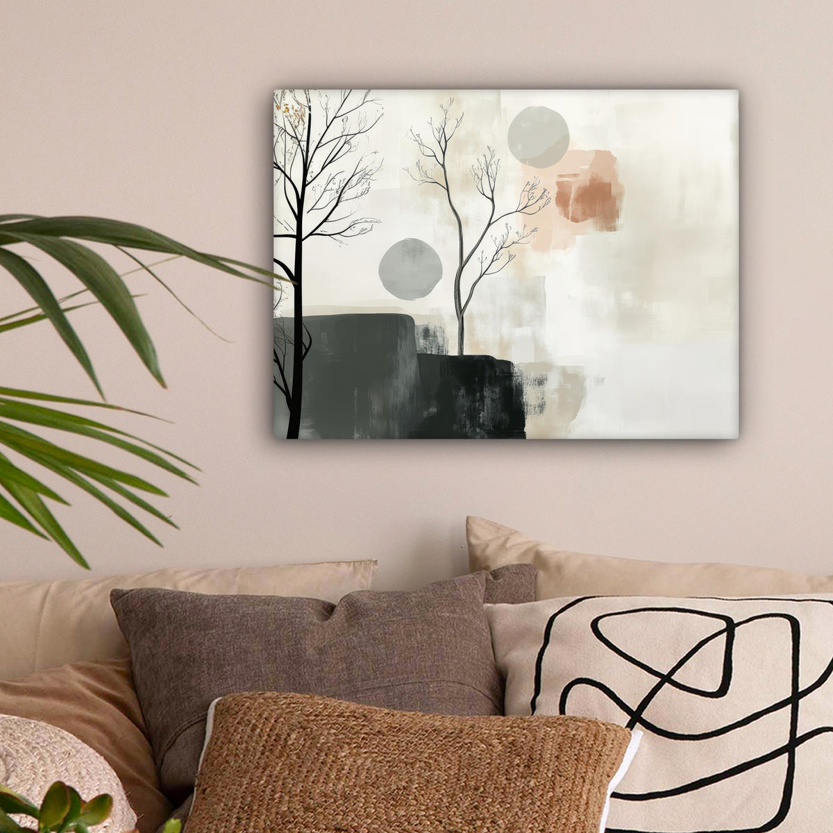 LEINWANDBILD Wabi sabi - Beige - Pflanze 40x30 cm - Sandfarben, Textil (40/30cm) - MuchoWow