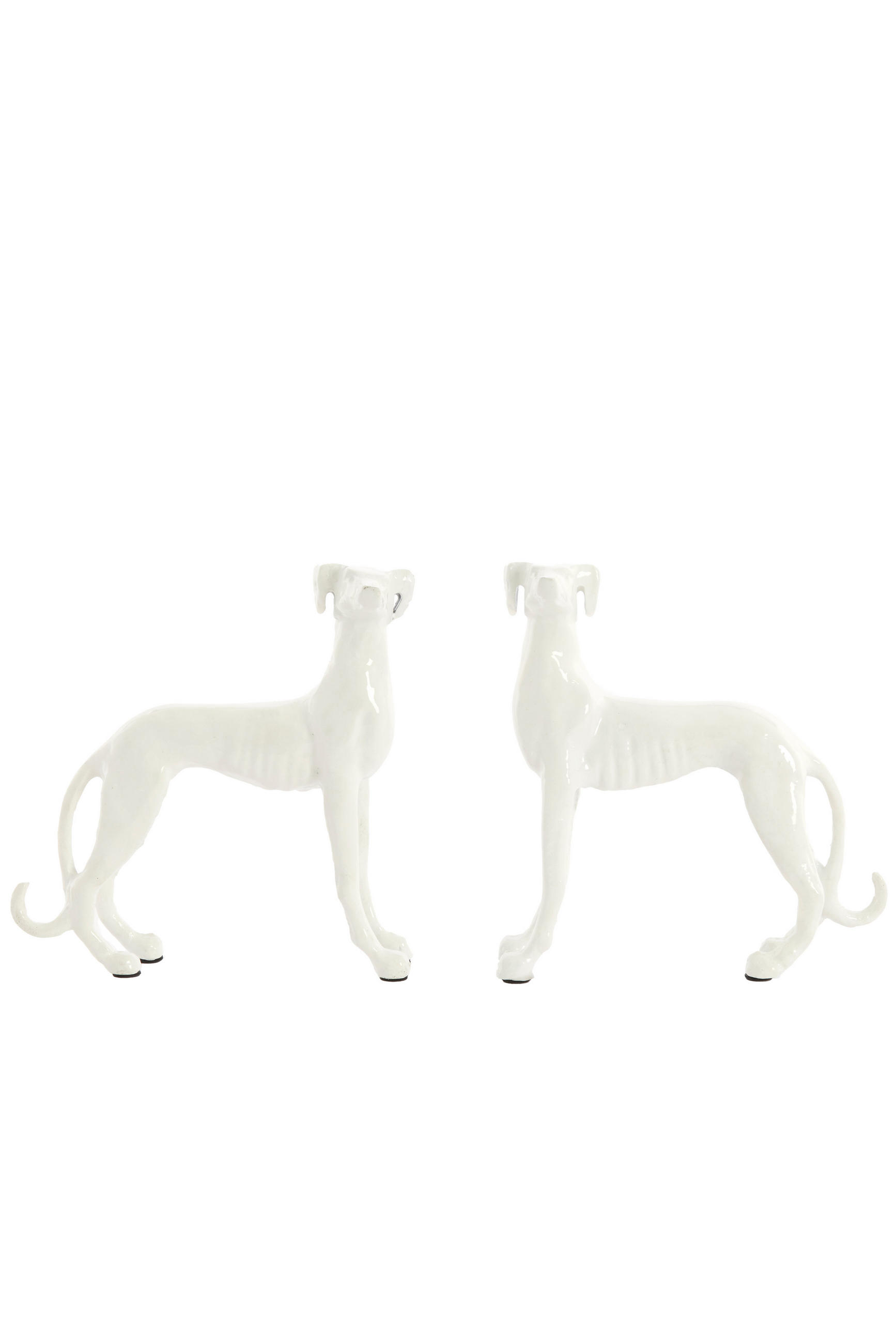 ORNAMENT Dogs Weiß 17/8/18 cm - Weiß, Metall (8/18/17cm) - Light & Living