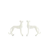 ORNAMENT Dogs Weiß 17/8/18 cm - Weiß, Metall (8/18/17cm) - Light & Living