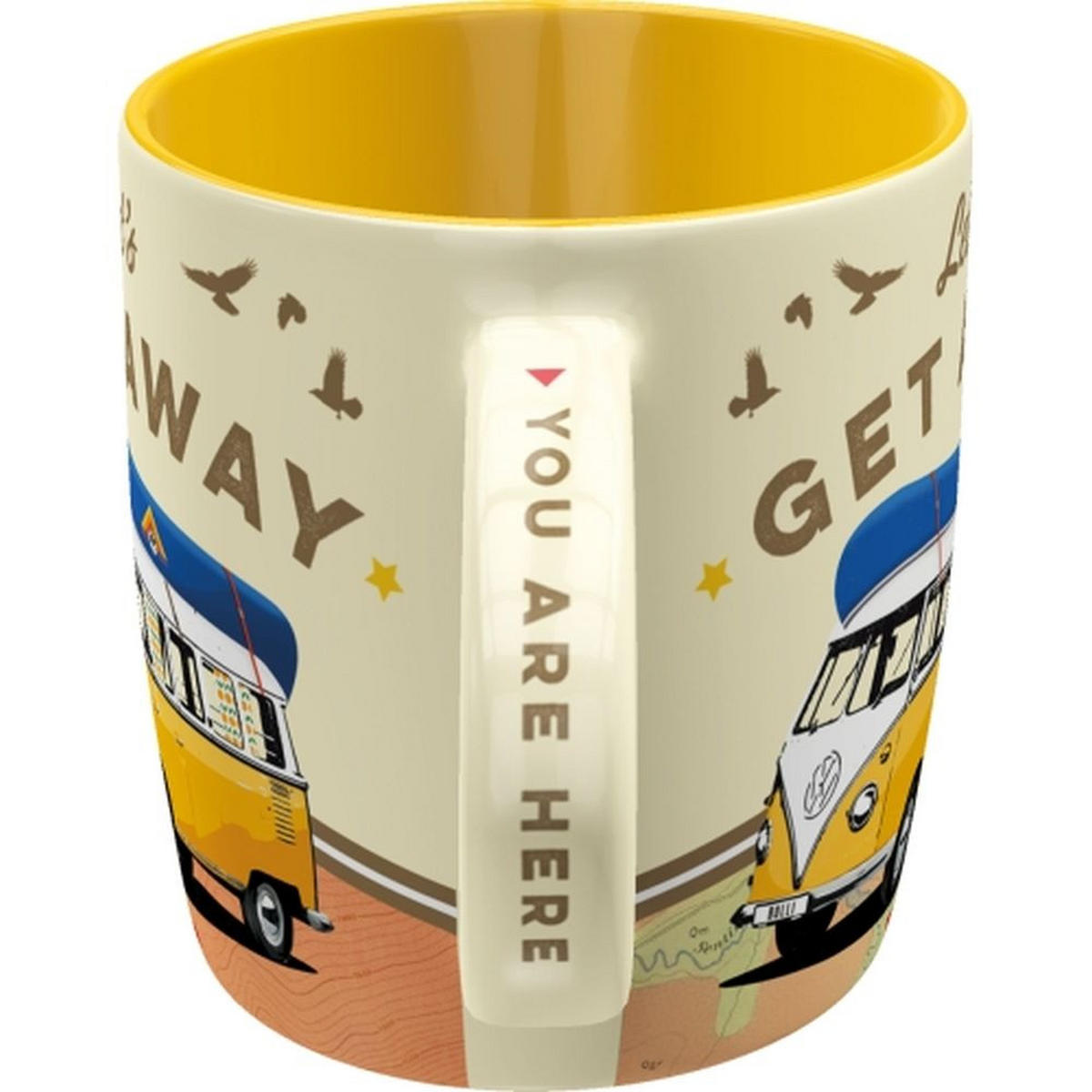 KAFFEETASSE 330 ml Volkswagen VW Bulli Let's Get Away - Multicolor, Keramik (0.33L) - Nostalgic-Art