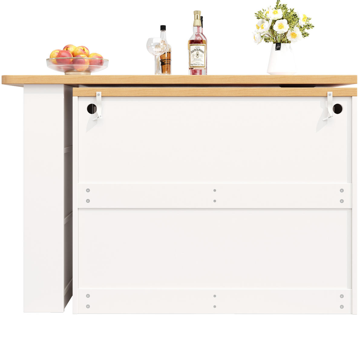 BARTISCH 135-203/39/92,8 cm mit LED und Stauraum, drehbar - Naturfarben, Holzwerkstoff (39/203/92cm) - BEAOK