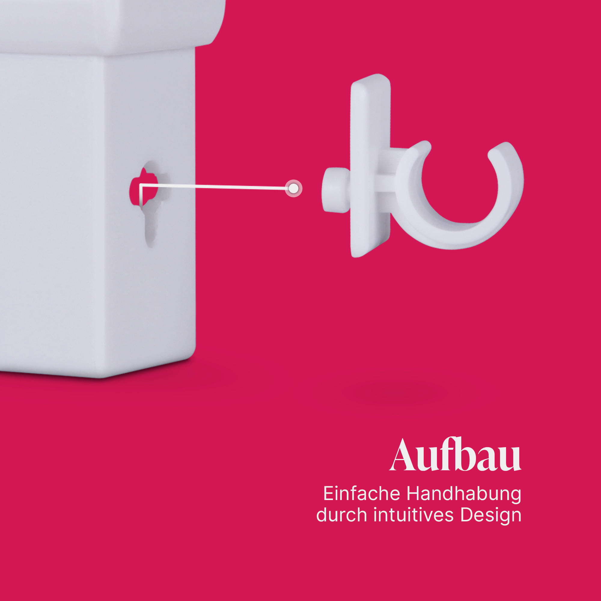 KLEMMTRÄGER für Cafehausstangen 2er Pack - Weiß, Kunststoff (2/4/4cm) - Bestlivings