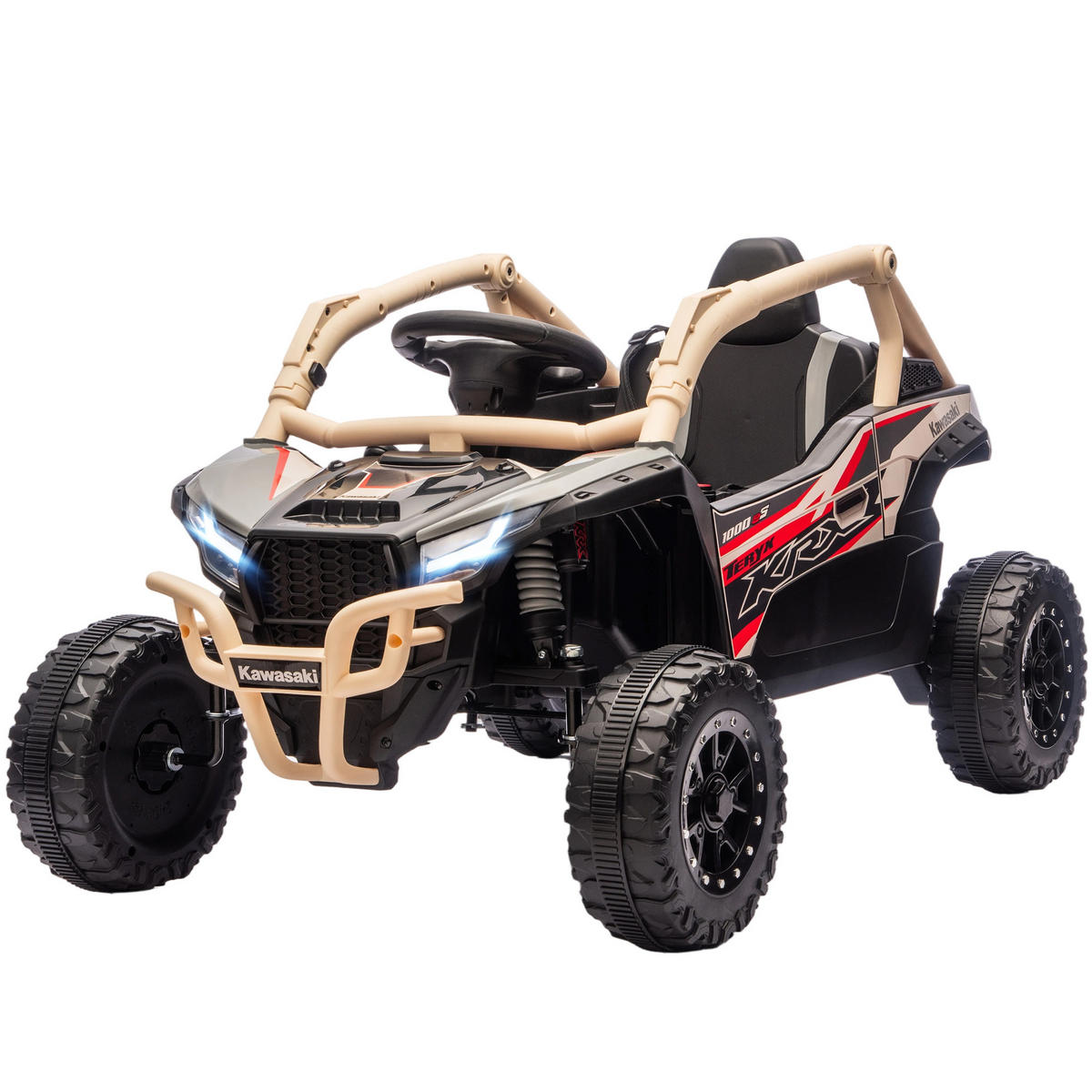 GELÄNDEFAHRZEUG DE-06262 für kinder KAWASAKI lizenziert mit Fernbedienung Gelb - Gelb, Kunststoff/Metall (100/64/56cm) - ComfortXL