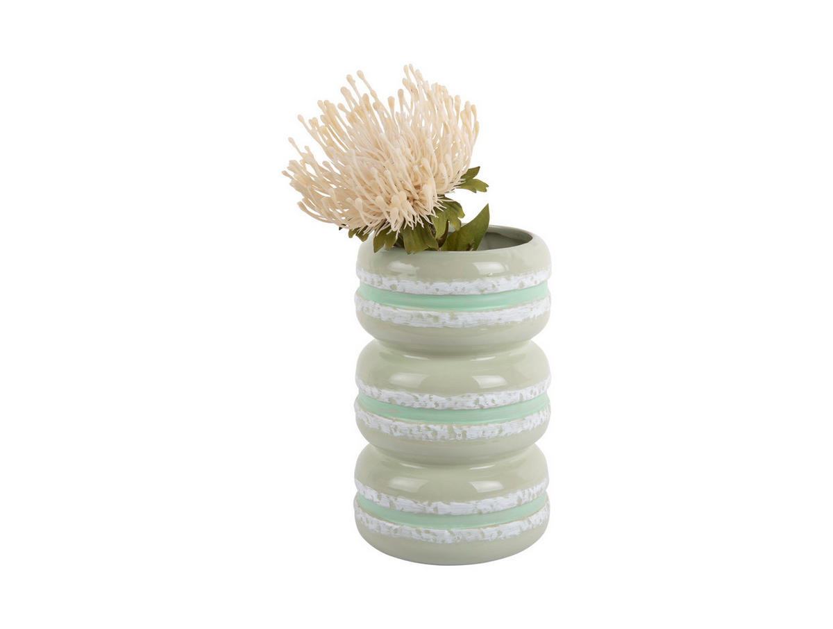 VASE Macaron 9/9/19 cm - Grün, Keramik (19cm) - Present Time