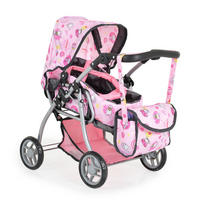 PUPPENWAGEN Kombi 9672 Softtragetasche, Umhängetasche, zusammenklappbar, ab 3 Jahren - Grau, Metall (33/59/55cm) - Moni