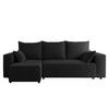 ECKSOFA Tobi mit Bettkasten und Schlaffunktion, L-Form, Cordstoff, Universal - Schwarz, Holzwerkstoff (246/145cm) - 4ALL HOME