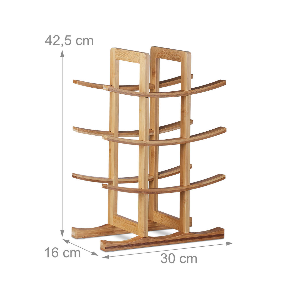 WEINREGAL - Hellbraun, Holz (30/42.5/16cm) - Relaxdays