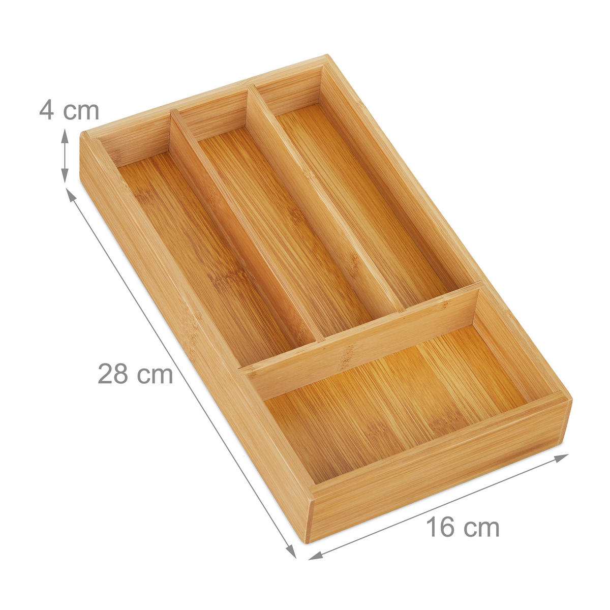SCHUBLADENORGANIZER - Hellbraun, Holz/Holzwerkstoff (16/28/4cm) - Relaxdays