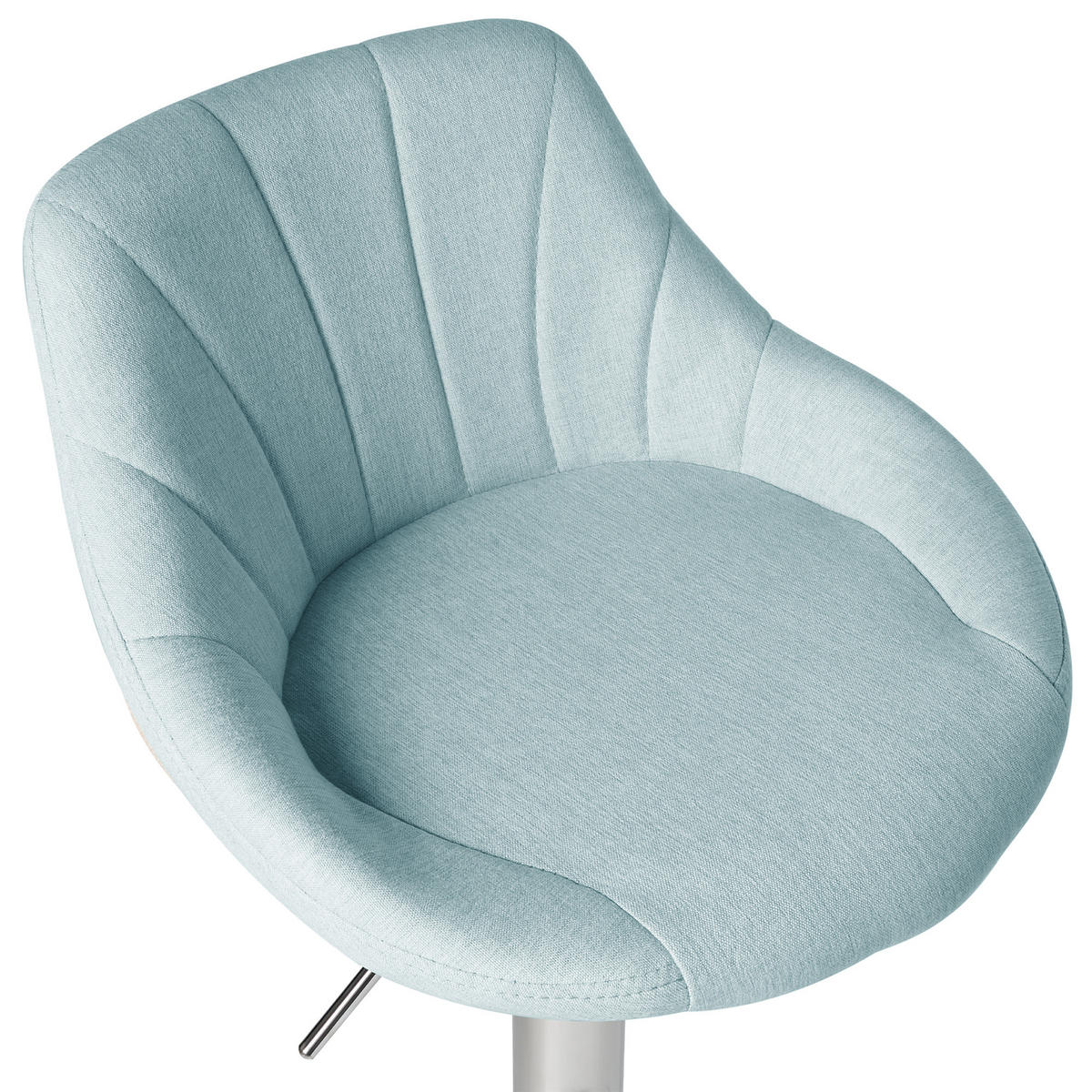 BARHOCKER 2er-Set Hellblau Lucca - Blau/Silberfarben, Textil (47/83/52cm) - Beliani