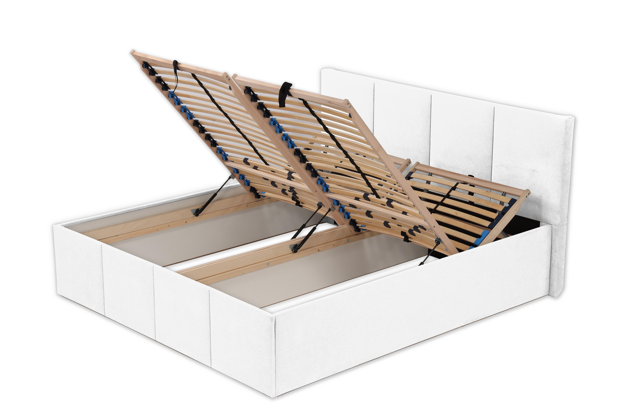POLSTERBETT Dalas Weiß 200 x 200 x 40 cm Bettkasten Mit hochwertiger Matratze H2 (bis 100 kg) und Lattenrost - Weiß, Holz (200/200cm) - Halmon Schlafkomfort Betten 