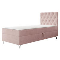BOXBETT Chester 1, Seite: Rechts - Hellrosa/Silberfarben, Holz/Textil (90/200cm) - MIRJAN24