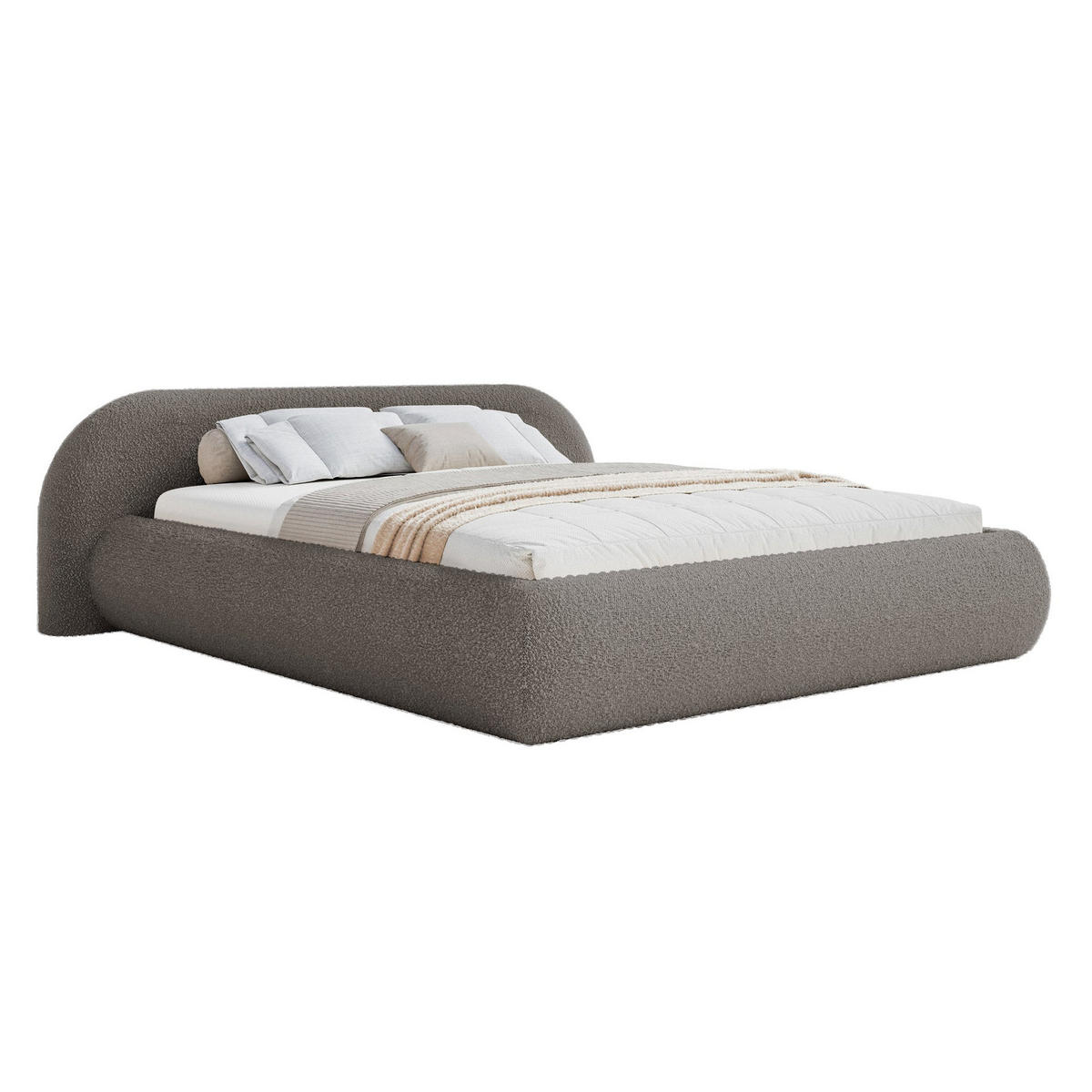 POLSTERBETT Shels Low Braun 180x200 cm - Schwarz/Braun, Kunststoff/Textil (180/200cm) - Selsey