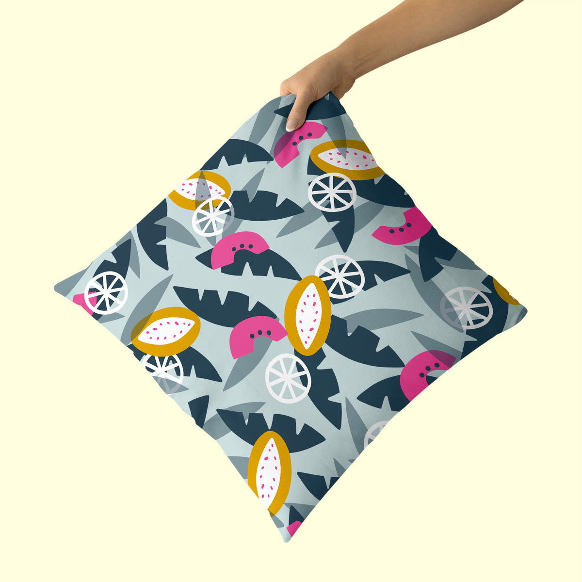KISSENBEZUG dekorativ hello sunshine 50x50 cm (2er pack) mehrfarbig - Multicolor, Textil (50/50cm) - Happy Friday