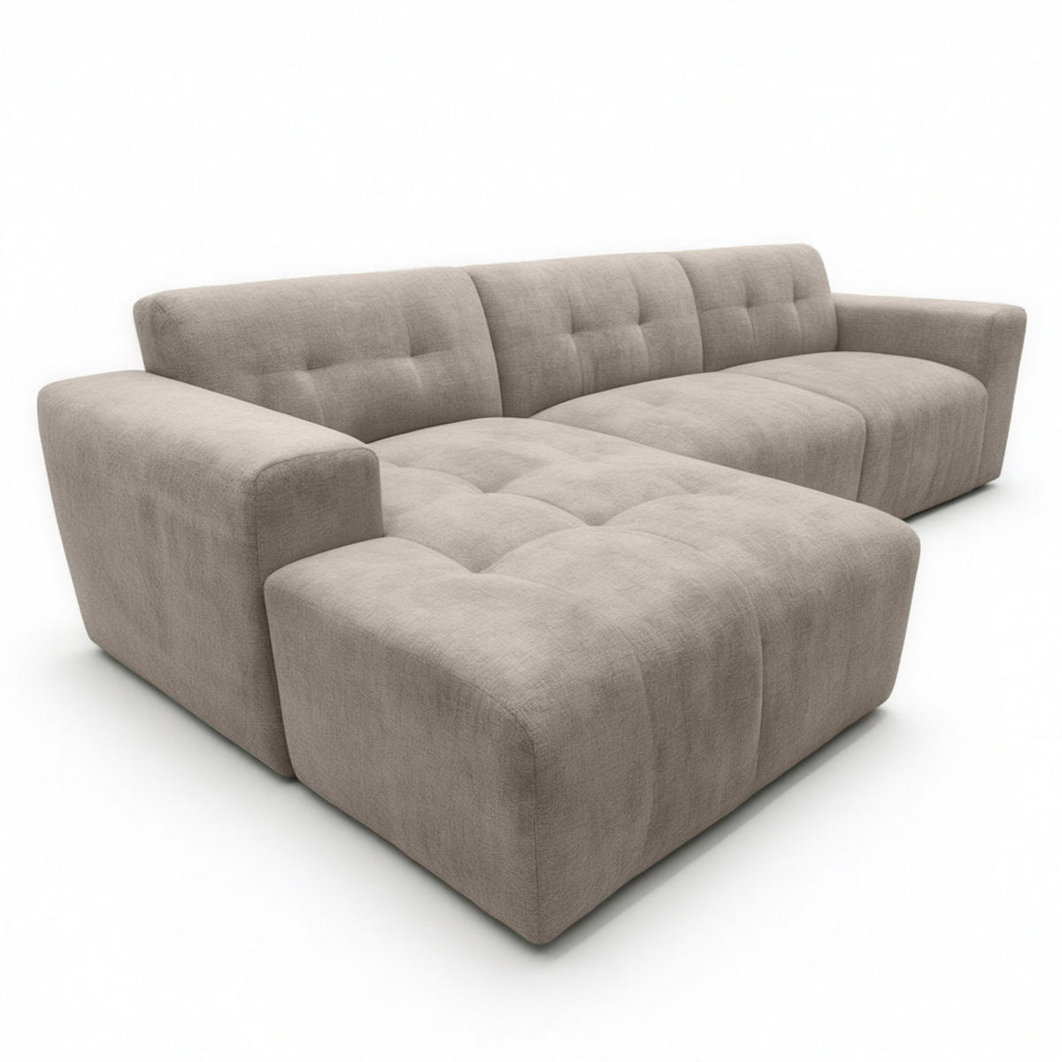 ECKSOFA L Form Corlu Beige 310/165/78 cm – stilvolle kleine Eckcouch Links - Beige/Schwarz, Kunststoff/Textil (310/165cm) - AX Living