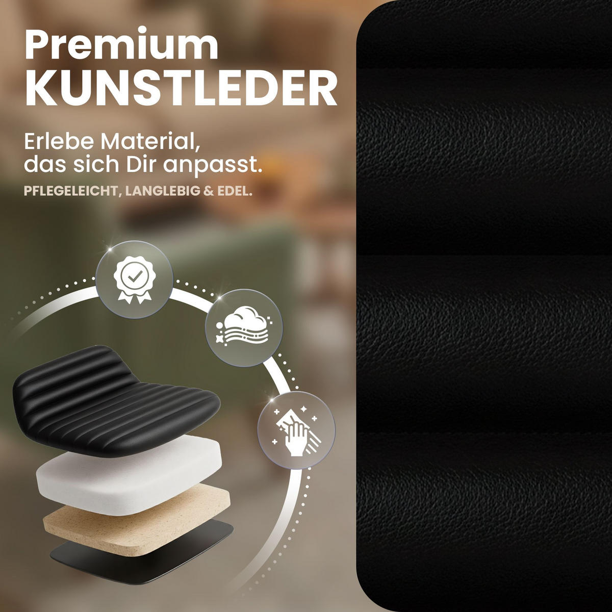 SCHWINGSTUHL Metall Schwarz - Schwarz, Metall (55/90/62cm) - CLP