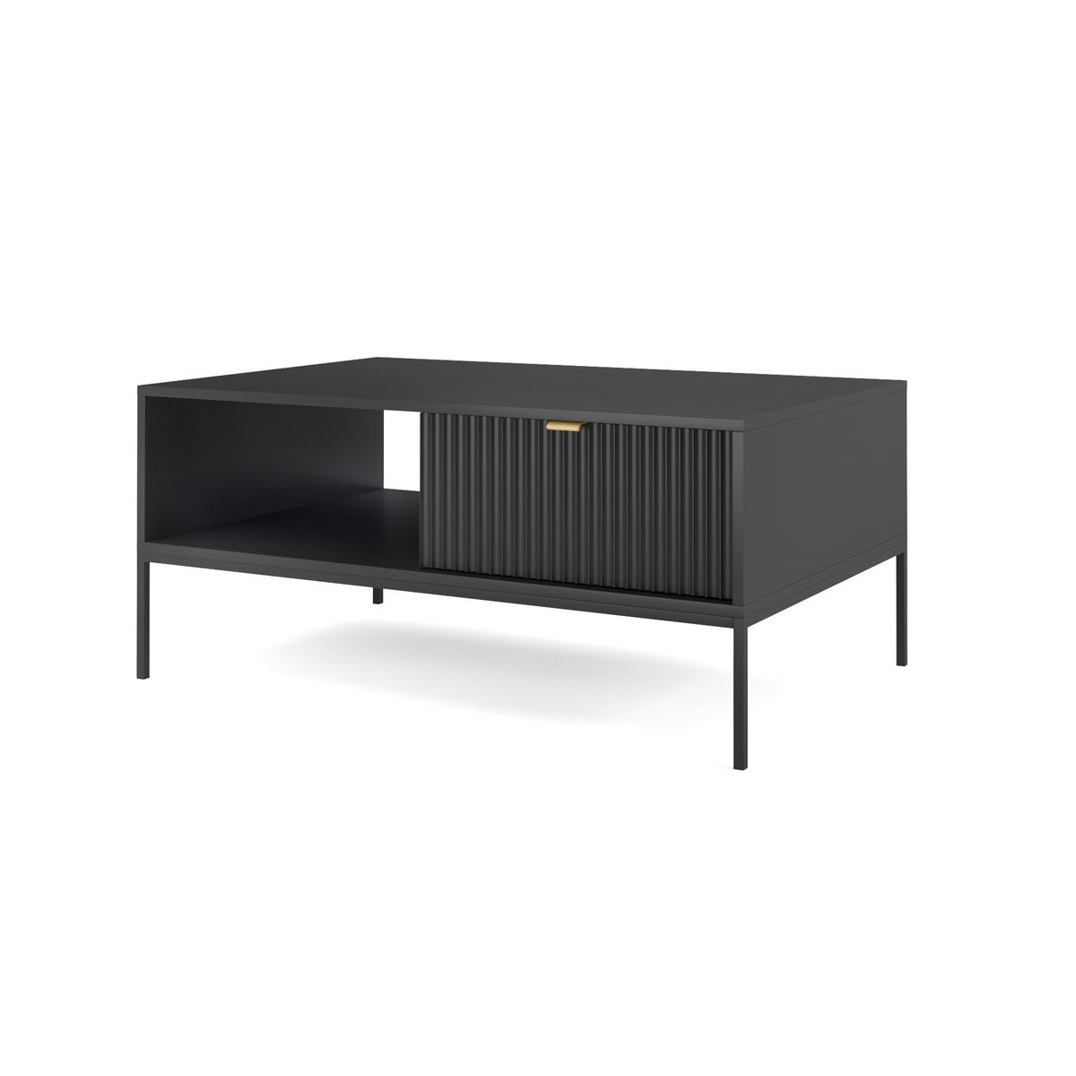 COUCHTISCH Vellore Schwarz 104/68/46 cm - Goldfarben/Schwarz, Holzwerkstoff/Metall (68/104/46cm) - Selsey
