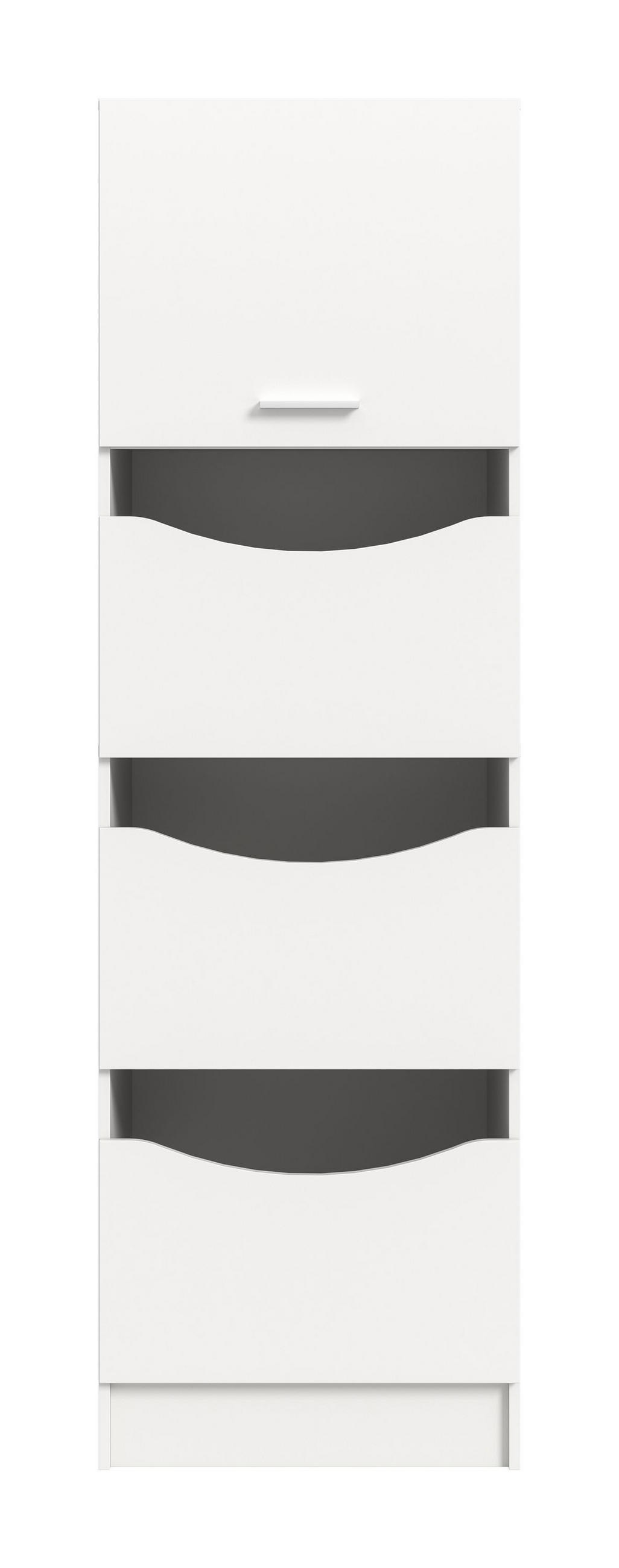 WÄSCHESCHRANK Mixx (B/H/T: ca. 60/195/68 cm) in Weiß/weiß - Weiß, Holzwerkstoff (60/195/68cm)