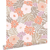 TAPETE Blumen im Matisse-Stil 50 x 900 cm - Orange, Papier (50/900cm) - ESTAhome
