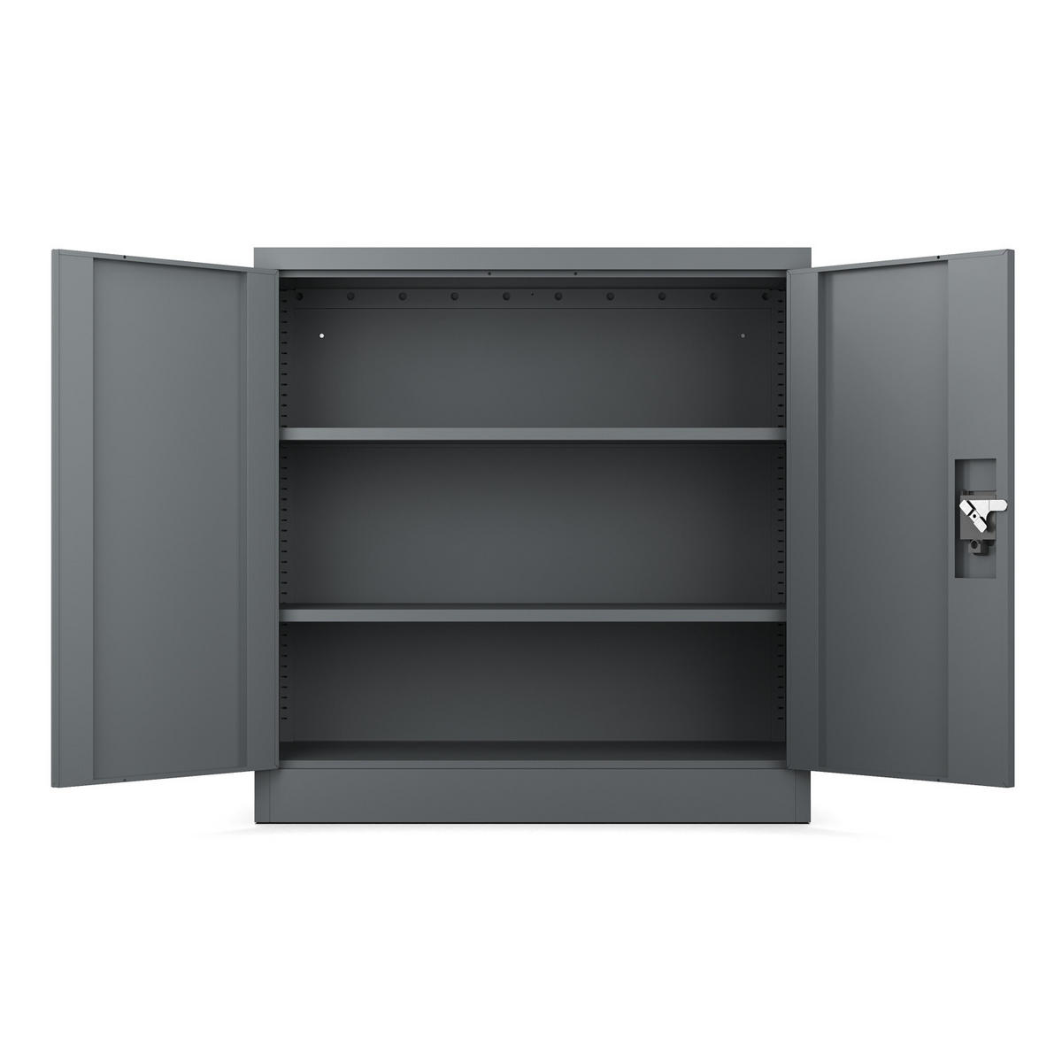 AKTENSCHRANK 2-türig mit 2 Einlegeböden Anthrazit Stahl 90x90x40cm - Anthrazit, Metall (90/90/40cm) - Muralo