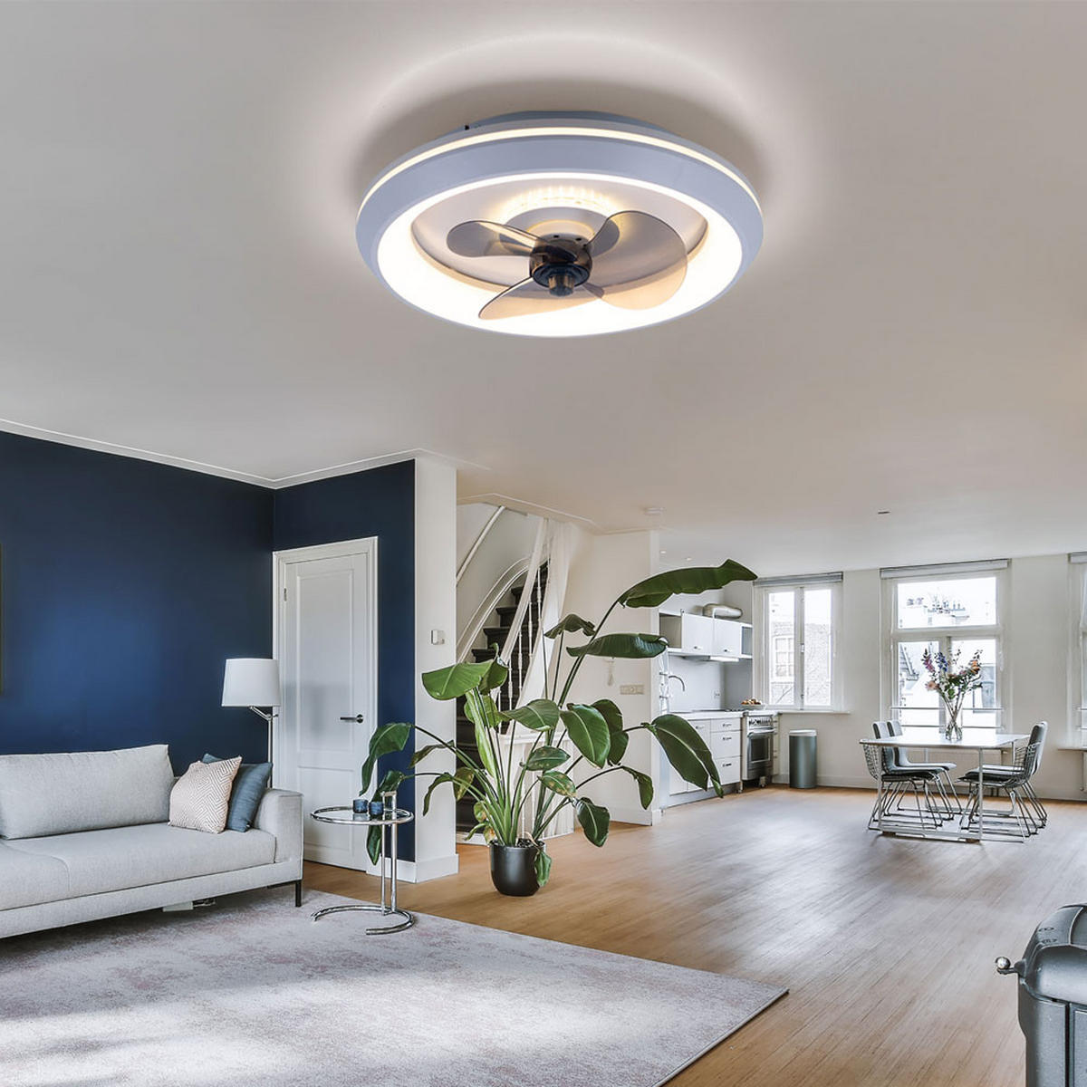 LED DECKENLEUCHTE JOEY Weiß Kunststoff - Weiß, Metall (48/48/13cm) - Globo Lighting