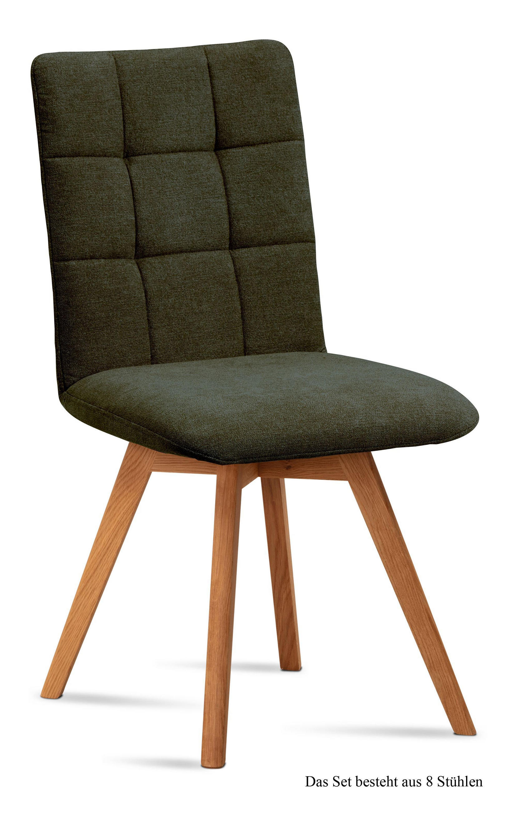 ESSZIMMERSTUHL (8er-Set) Dinny 47x91x60 Eiche geölt/Khaki - Dunkelgrün/Eichefarben, Kunststoff (60/91/47cm) - 58aufmkessel