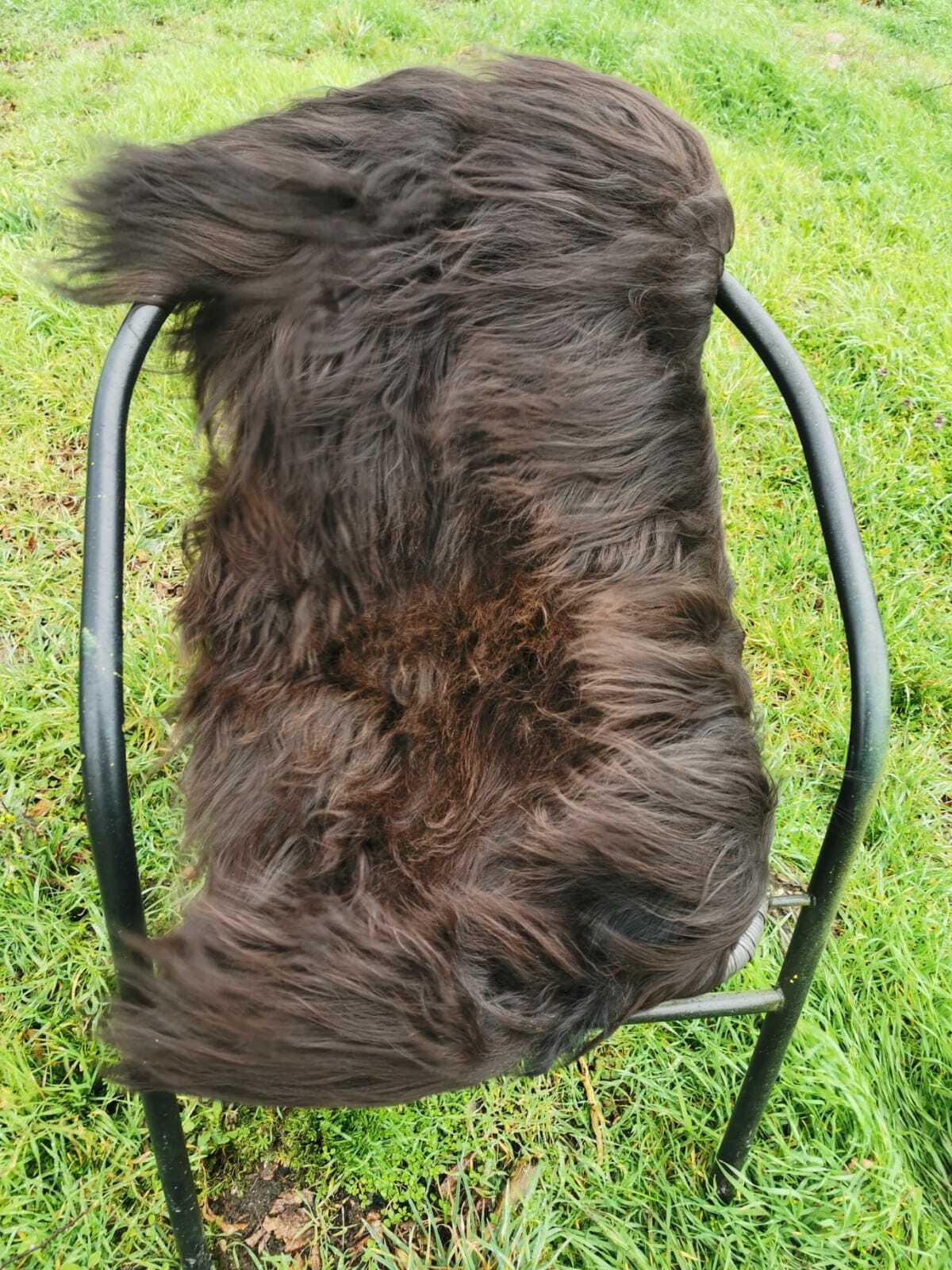 FELL Öko Island Lammfell Schaffell Natur Braun lange Wolle ca. 115 cm - Rotbraun/Dunkelbraun, Fell (65/115cm) - Provellus