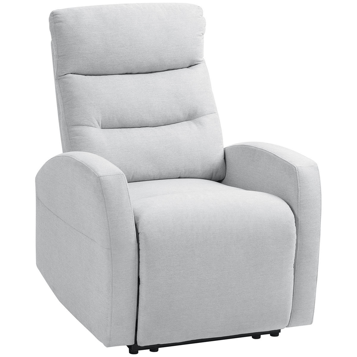 RELAXSESSEL DE-06314 mit Fußstütze, 140° neigbar Hellgrau - Hellgrau, Textil/Metall (76/103/93cm) - ComfortXL