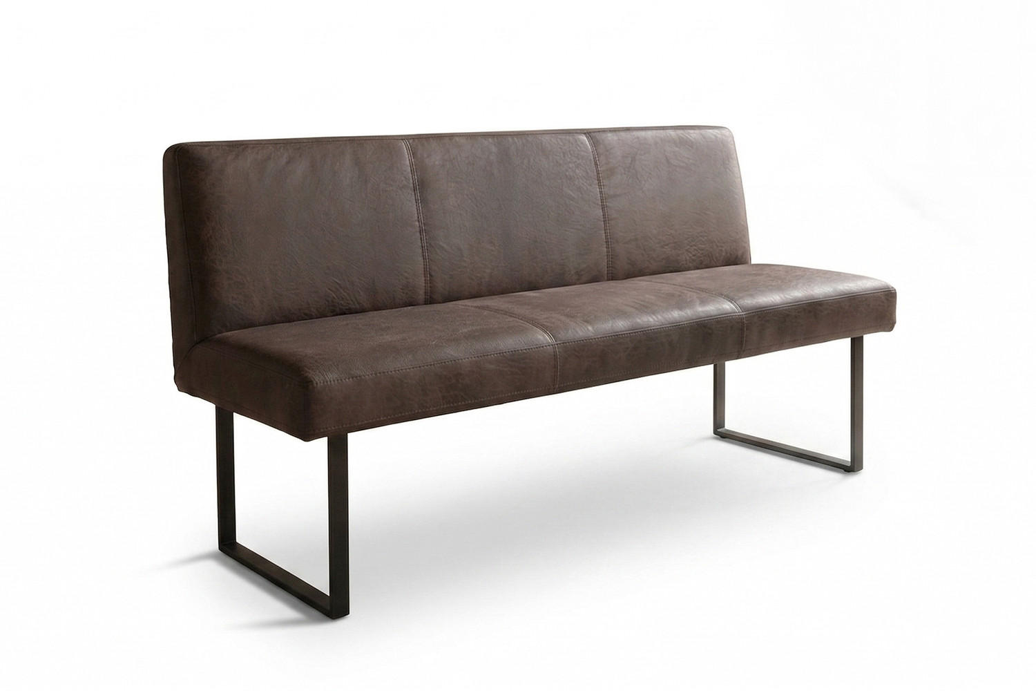 ESSZIMMERBANK ELEEN Dunkelbraun Leder - Dunkelbraun, Leder (143/85/69cm) - KAWOLA