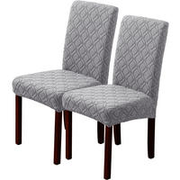 STUHLHUSSE Stretch Stuhlbezug 2 Stück - Hellgrau, Textil (18/25cm) - OBOSOE