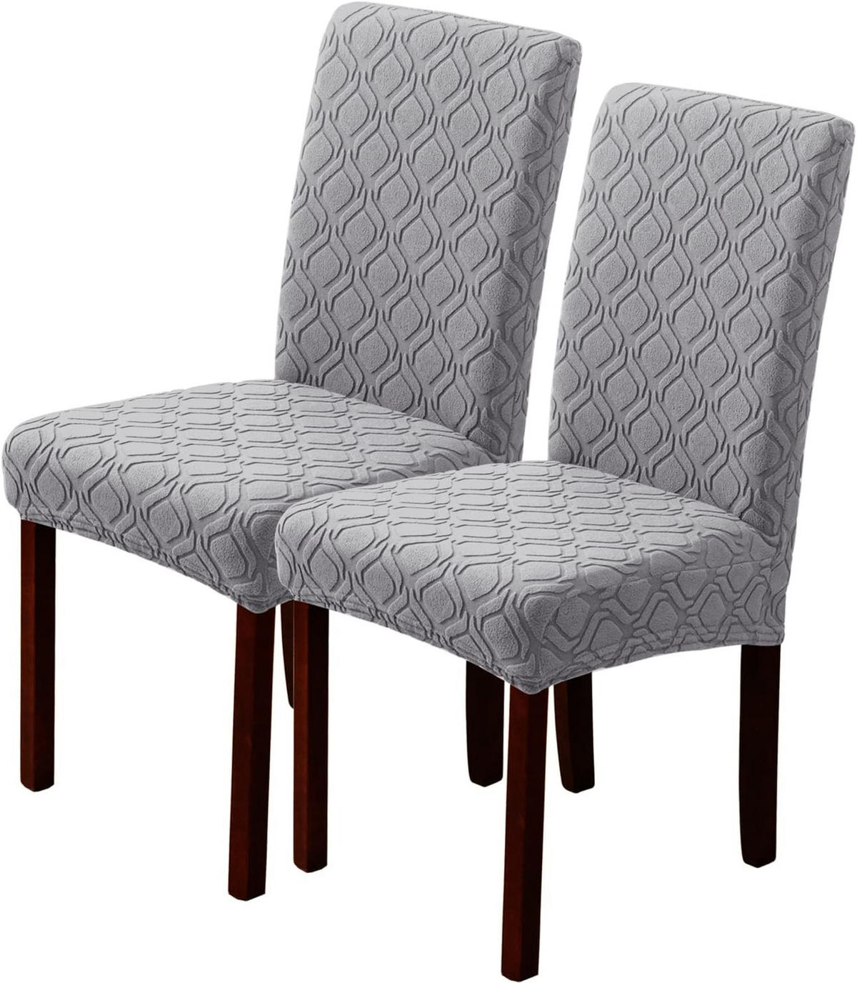 STUHLHUSSE Stretch Stuhlbezug 2 Stück - Hellgrau, Textil (18/25cm) - OBOSOE