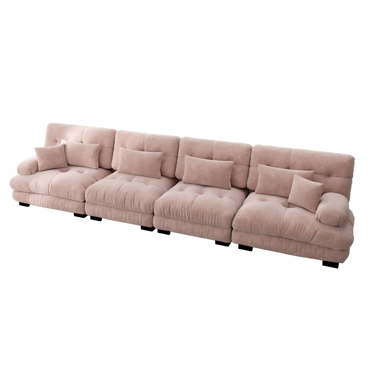 MODULARES Ecksofa mit Tiefensitz, weicher Chenille-Bezug und Cloud-Komfort, Pink - Pink, Textil (406/77cm) - Redom