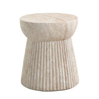 BEISTELLTISCH, MgO, Indoor/Outdoor, Travertinoptik - Beige, Naturmaterialien (38/38/43cm) - FLIEKS