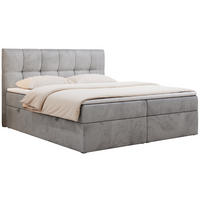 BOXBETT RICO 120/200 Hellgrau Velvet - H3 - Hellgrau, Holz/Textil (120/200cm) - MKS