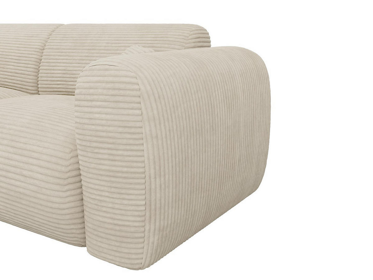 GROSSER Ecksofa - Ecke links - Cord - Beige - POGNI - Beige, Textil (280/165cm) - Vente-Unique