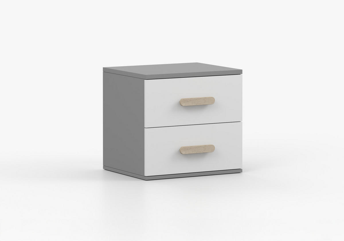 JUGENDZIMMER Elora in Grau und Weiß – 6-teiliges Set – Grifffarbe Sonoma Eiche - Grau, Holzwerkstoff (80/200/120cm)