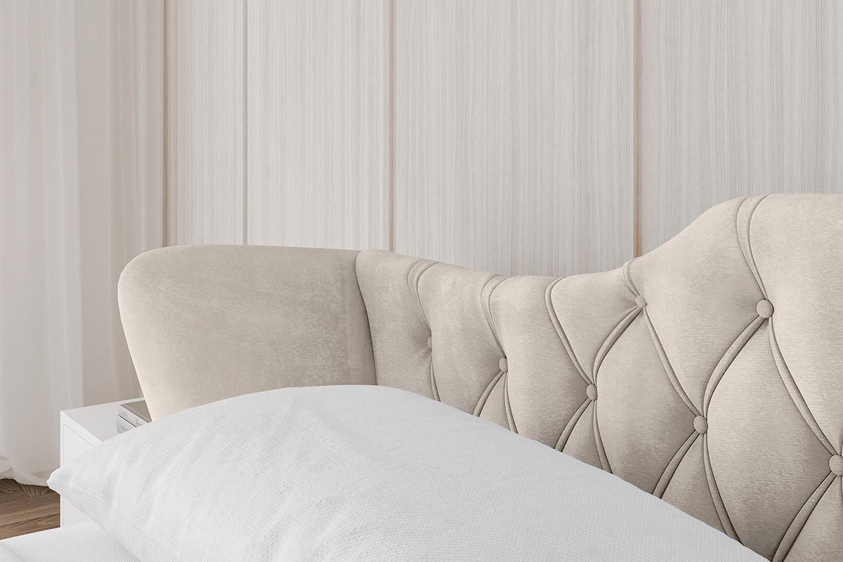 POLSTERBETT mit Bettkasten, Fußteil und Lattenrost, Boxbett ohne Matratze - ZORAN-Z-V1 180x200 Beige - Beige, Holzwerkstoff/Textil (180/200cm) - ALTDECOR