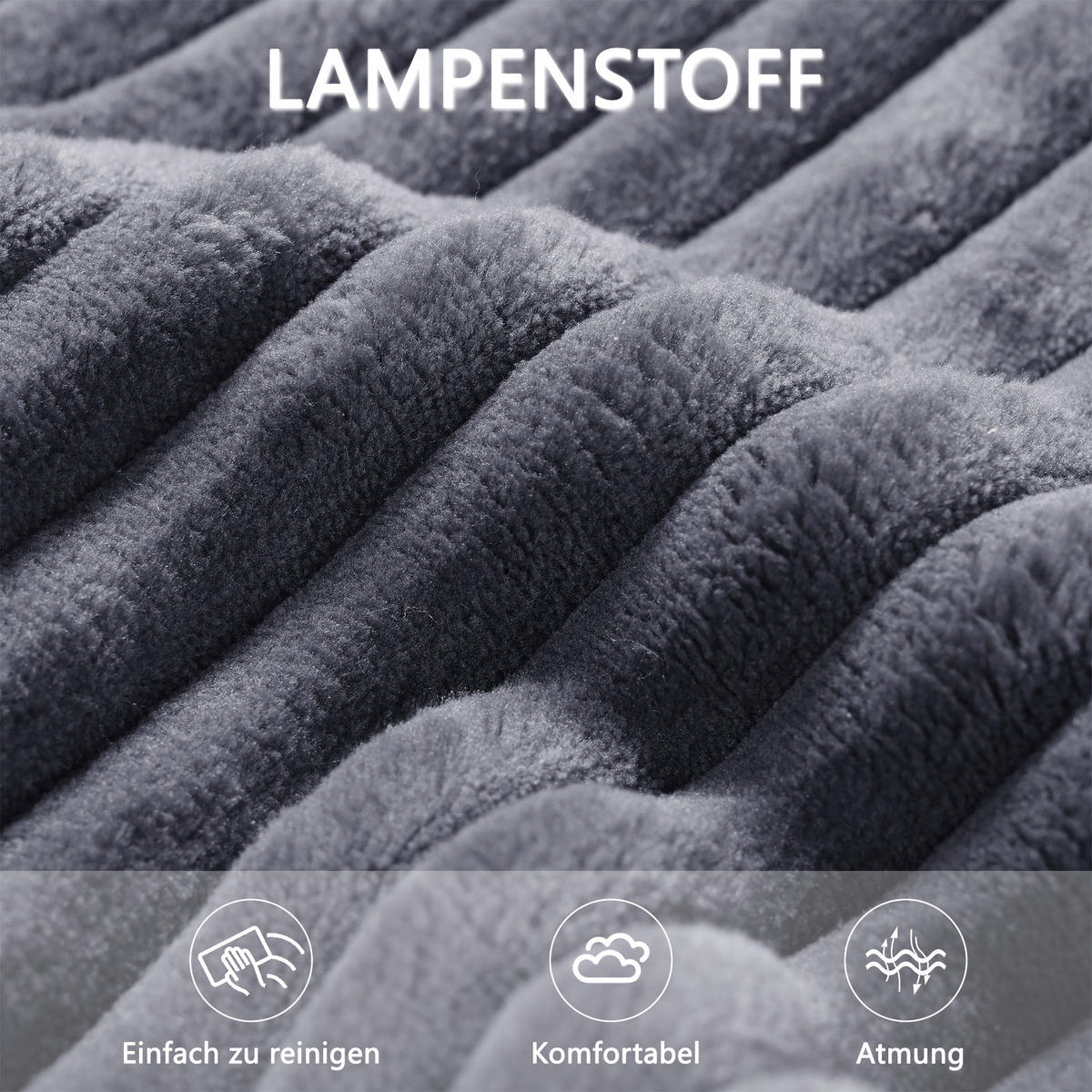 ECKSOFA Cord mit tiefer Sitzfläche, modularer Liege 261/146/65 cm Grau - Grau, Textil (146/261cm) - Redom