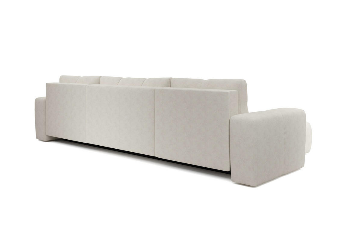 WOHNLANDSCHAFT DUCA U Beige Jersey mit Schlaffunktion - Beige, Holz (359/88/177cm) - MASSENO