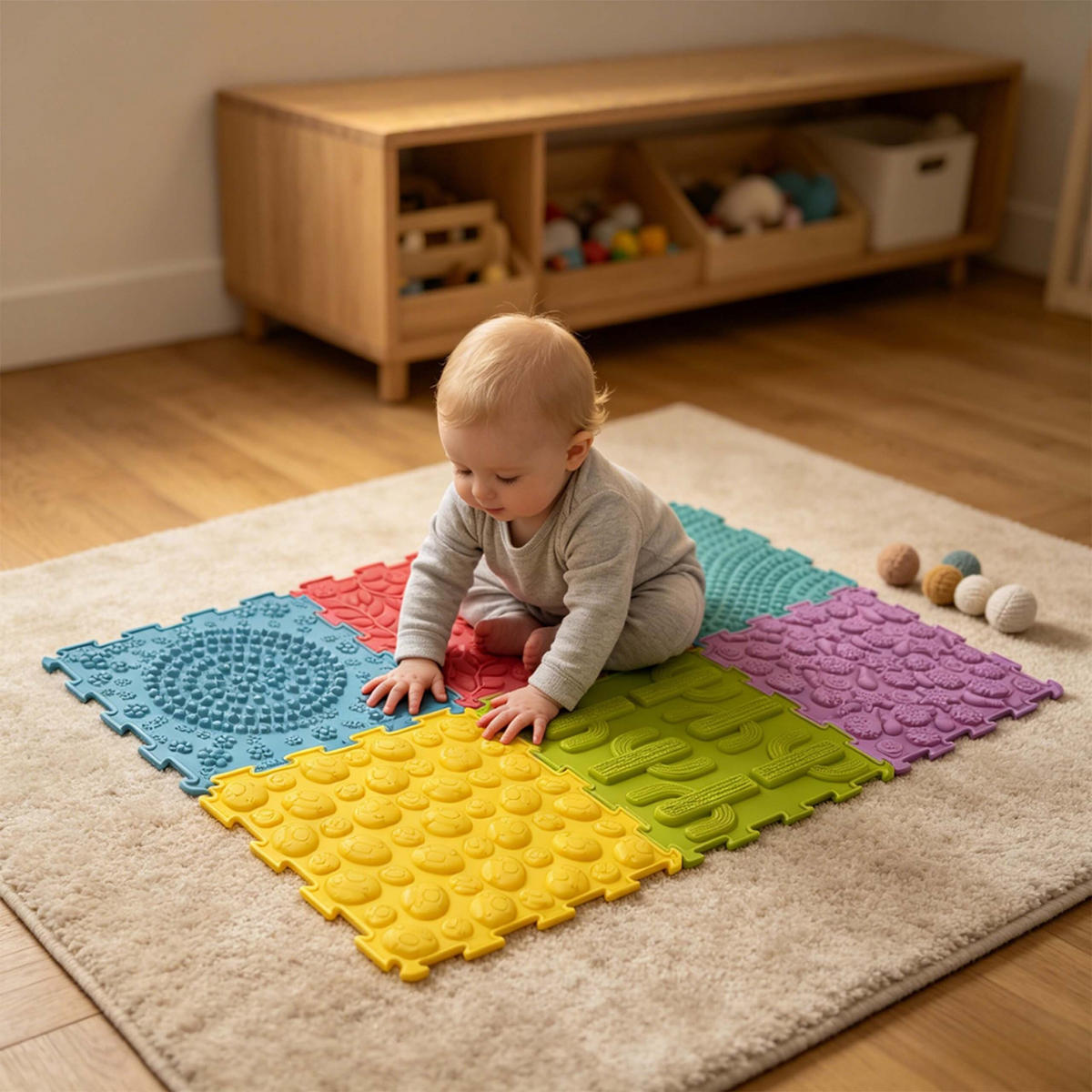 PODLOŽKY Barevné senzorické 6-dílná sada silikon - různobarevná, plast (24.5/24.5cm) - Relaxdays