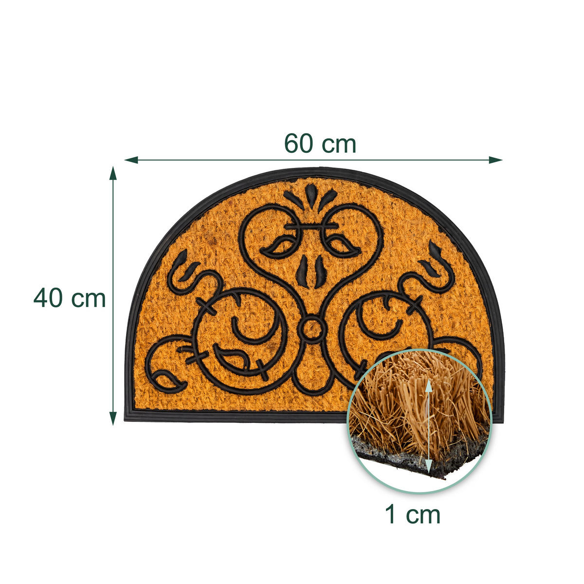 ROHOŽ - oranžová/čierna, textil/plast (60/40cm) - Relaxdays